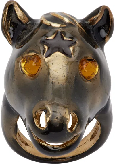 Collina Strada Gold Baby Pony Ring In Antique Gold
