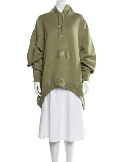 Pre-owned Collina Strada Graphic Print Crew Neck Hoodie In Green