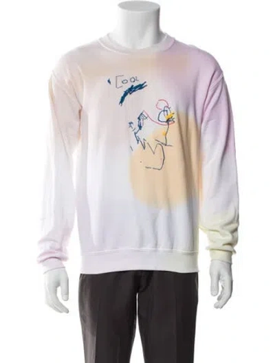 Pre-owned Collina Strada Graphic Print Crew Neck Sweatshirt In Orange