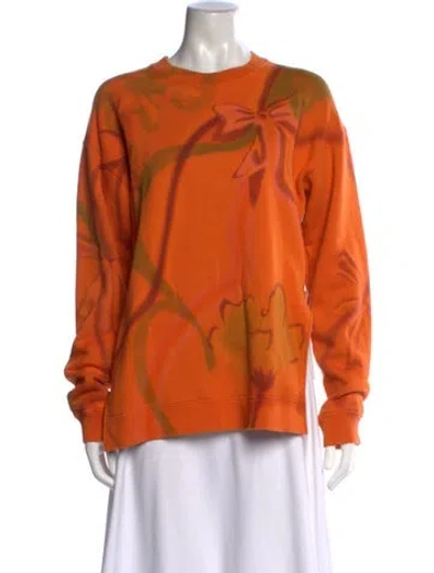 Pre-owned Collina Strada Graphic Print Crew Neck Sweatshirt In Orange