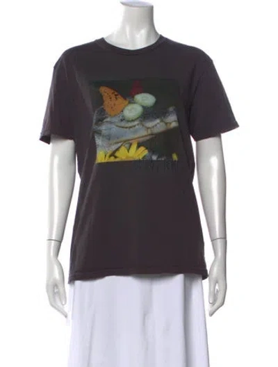 Pre-owned Collina Strada Graphic Print Crew Neck T-shirt In Gray