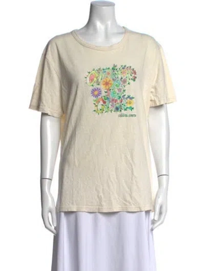 Pre-owned Collina Strada Graphic Print Crew Neck T-shirt In Neutrals