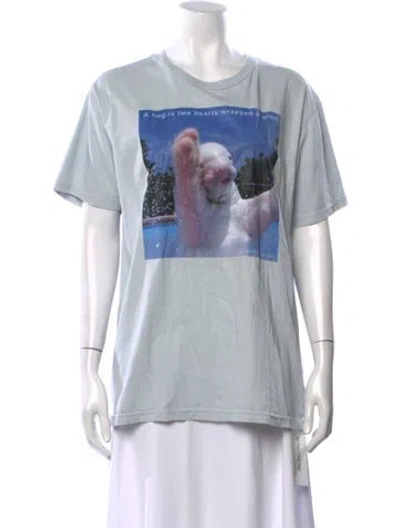Pre-owned Collina Strada Graphic Print Crew Neck T-shirt W/ Tags In Blue