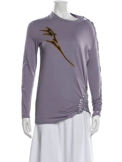 Pre-owned Collina Strada Graphic Print Crew Neck T-shirt W/ Tags In Purple