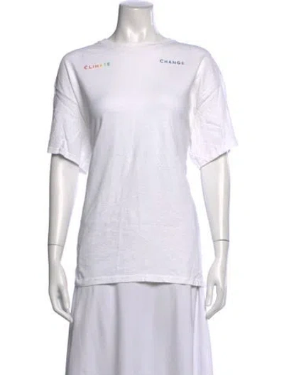 Pre-owned Collina Strada Graphic Print Crew Neck T-shirt In White