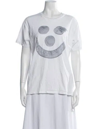 Pre-owned Collina Strada Graphic Print Crew Neck T-shirt In White
