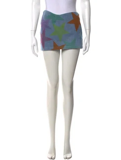 Pre-owned Collina Strada Graphic Print Mini Skirt W/ Tags In Yellow