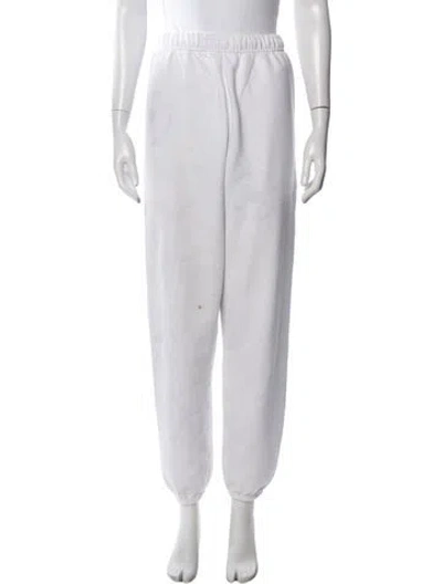 Pre-owned Collina Strada Graphic Print Straight Leg Pants In White