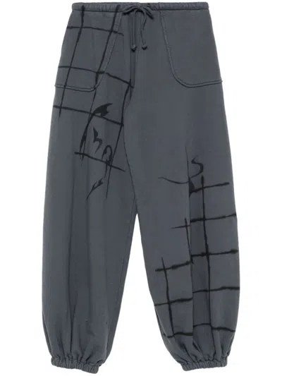 Collina Strada Graphic Print Track Pants In Grey