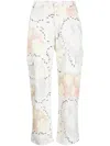 Collina Strada Graphic-print Cargo-pocket Trousers In White