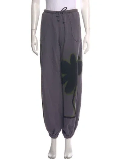 Pre-owned Collina Strada Graphic Print Wide Leg Pants In Grey