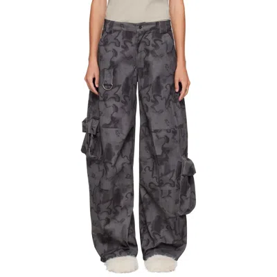 Collina Strada Gray & Black Lawn Cargo Pants In Gold