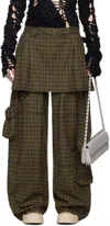 Collina Strada Gray Lawn Cargo Pants In Charcoal Plaid