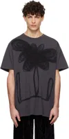 Collina Strada Gray Painted T-shirt In Charcoal Flower Pot