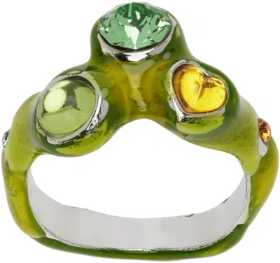 Collina Strada Green Florence Ring In Lime Multi