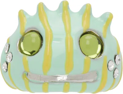 Collina Strada Green Liberty Frog Ring In Lemon Stripe