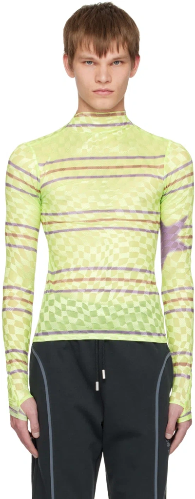 Collina Strada Green Thumbtastic Turtleneck In Lime Stripe Star