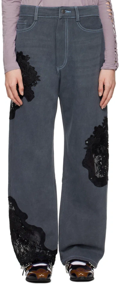 Collina Strada Grey Mikaela Jeans In Charcoal