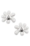 Collina Strada Happy Blossom Crystal Pavé Mismatched Stud Earrings In Crystal Clear Pave