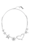 Collina Strada Heart Flame Constellation Necklace In Metallic