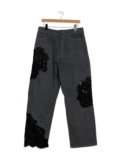 Pre-owned Collina Strada High-rise Straight Leg Jeans In Grey