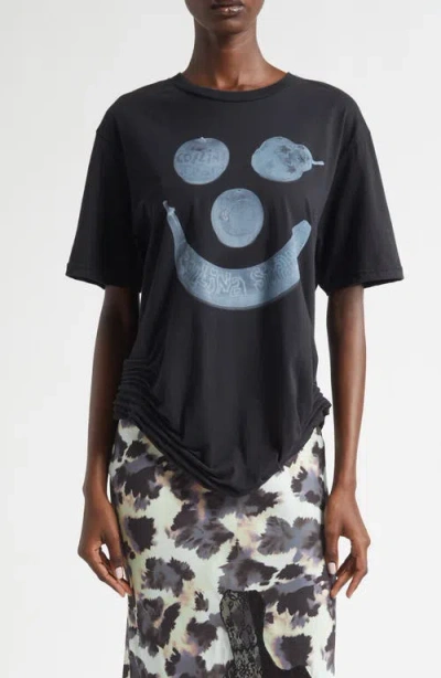 Collina Strada Katina Duo Storm Flower Drip Organic Cotton Graphic T-shirt In Black