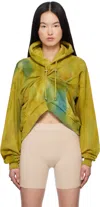 Collina Strada Khaki Draped Hoodie In Sea Moss