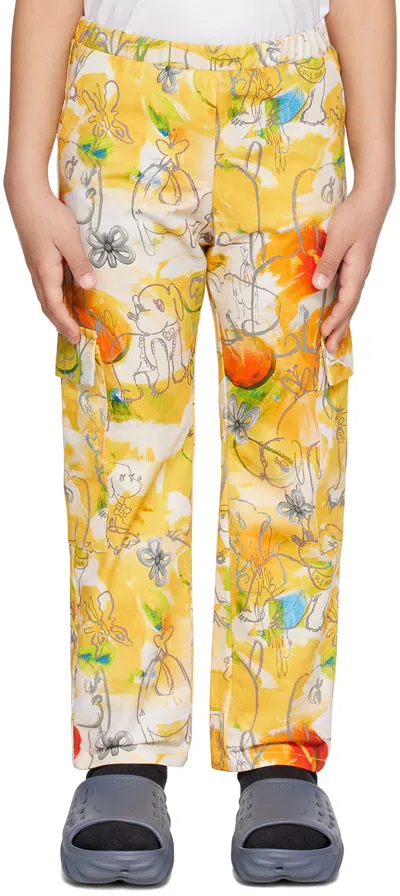 Collina Strada Kids Yellow Chason Cargo Pants In Puppies