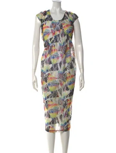 Pre-owned Collina Strada Lace Midi Length Dress In Multicolor