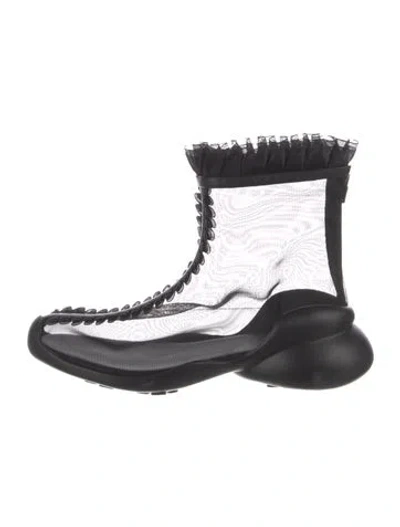 Pre-owned Collina Strada Mesh Boots In Black