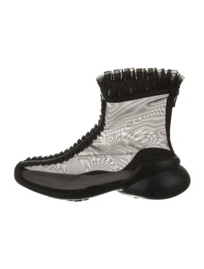 Pre-owned Collina Strada Mesh Western Boots In Black