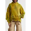 Collina Strada Midnight Flower Drawstring Detail Cotton Hoodie In Sea Moss