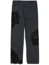 Collina Strada Floral-sequin Appliqué Organic Cotton Jeans In Blue