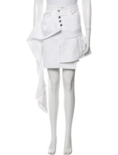 Pre-owned Collina Strada Mini Skirt In White