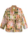 Collina Strada Multi Plaid Stable Jacket In Orange