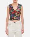 Collina Strada Floral-print Ruched Vest Top In Multi