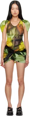Collina Strada Multicolor Lil Hill Minidress In Melting Bloom