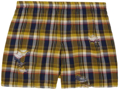 Collina Strada Multicolor Odeon Boxers In Black Plaid