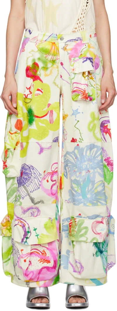 Collina Strada Multicolor Super Bloom Garden Cargo Pants In Barbed Floral