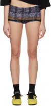 Collina Strada Multicolor Vitelli Edition Tap Shorts In Vitelli Purple Plaid
