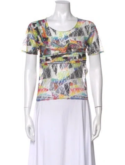 Pre-owned Collina Strada Nylon Printed Top In Black