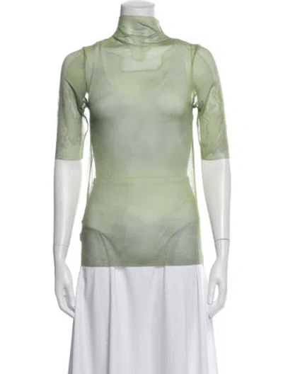 Pre-owned Collina Strada Nylon Turtleneck Top In Green