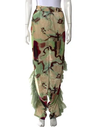 Pre-owned Collina Strada Nylon Wide Leg Pants In Green