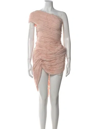Pre-owned Collina Strada One-shoulder Mini Dress In Pink