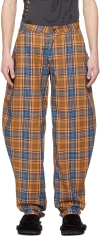 Collina Strada Orange Grr Trousers In Mustard Plaid