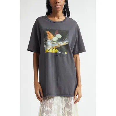 Collina Strada Organic Cotton Graphic T-shirt In Gray