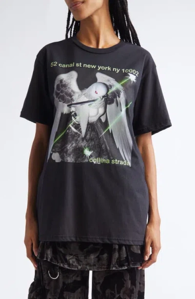 Collina Strada Oversize Organic Cotton Graphic T-shirt In Animal Print