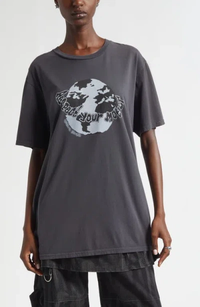 Collina Strada Oversize Organic Cotton Graphic T-shirt In Black