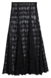 Collina Strada Pamela Sheer Lace Midi Skirt In Black