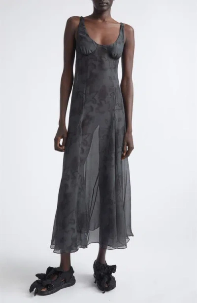 Collina Strada Pamela Sheer Silk Slipdress In Multi